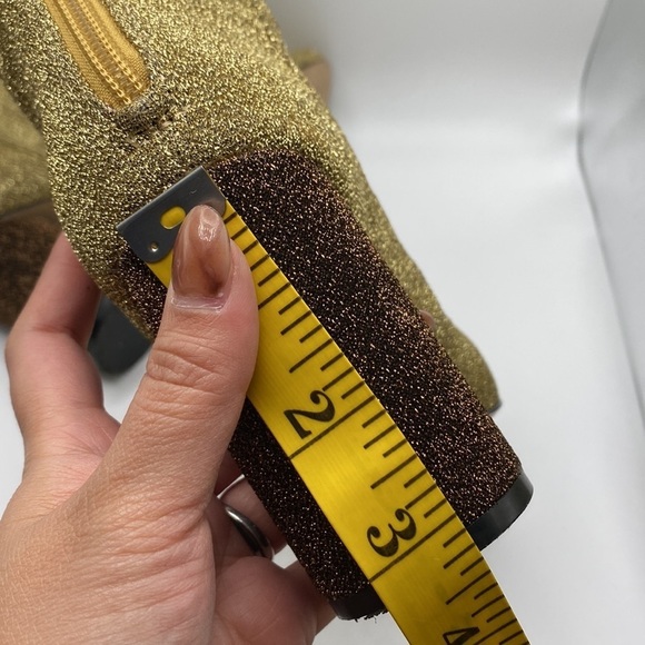 KATY PERRY MAYARI GOLD & BROWN CHUNKY GLITTER ANKLE BOOTIES WOMEN’S SZ 5 - Picture 9 of 10